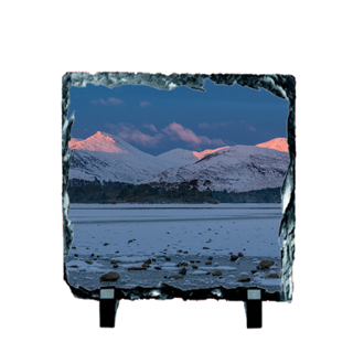 Picture of Derwent water in Winter slate coaster