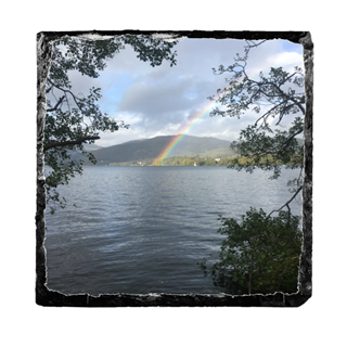 Picture of Rainbow over Windermere slate coaster